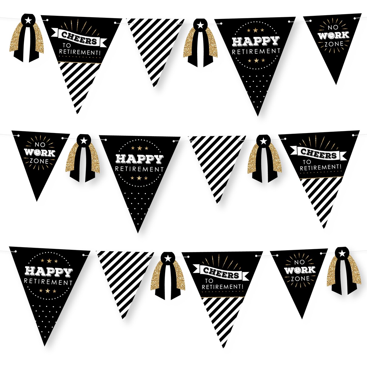 Big Dot of Happiness Happy Retirement - DIY Retirement Party Pennant Garland Decoration - Triangle Banner - 30 Pieces